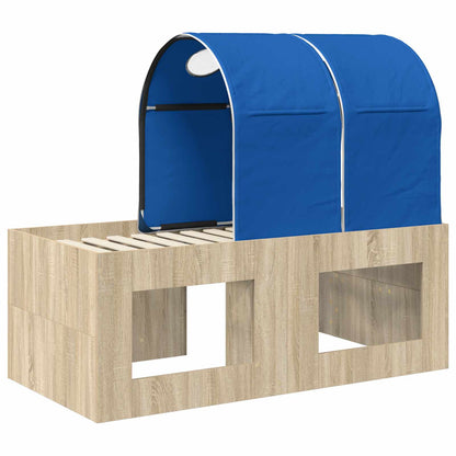 Bed with Tunnel 3 pcs Artisian Oak and Blue Engineered Wood