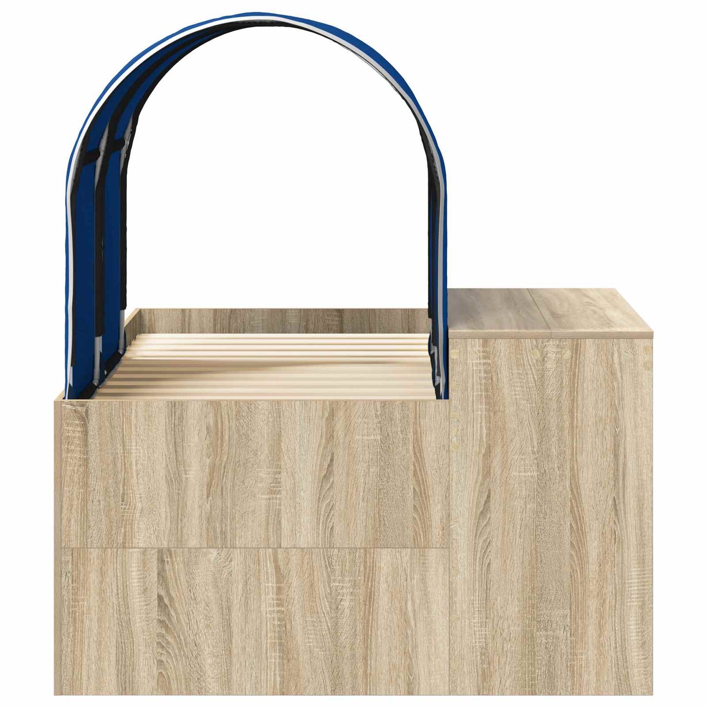 Bed with Tunnel 3 pcs Artisian Oak and Blue Engineered Wood
