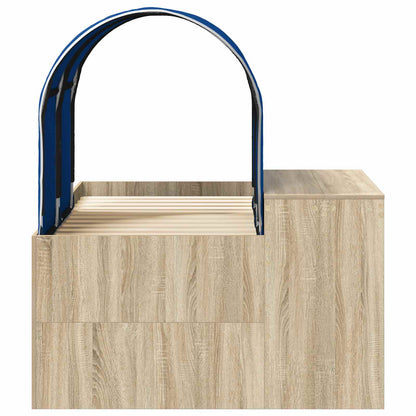 Bed with Tunnel 3 pcs Artisian Oak and Blue Engineered Wood