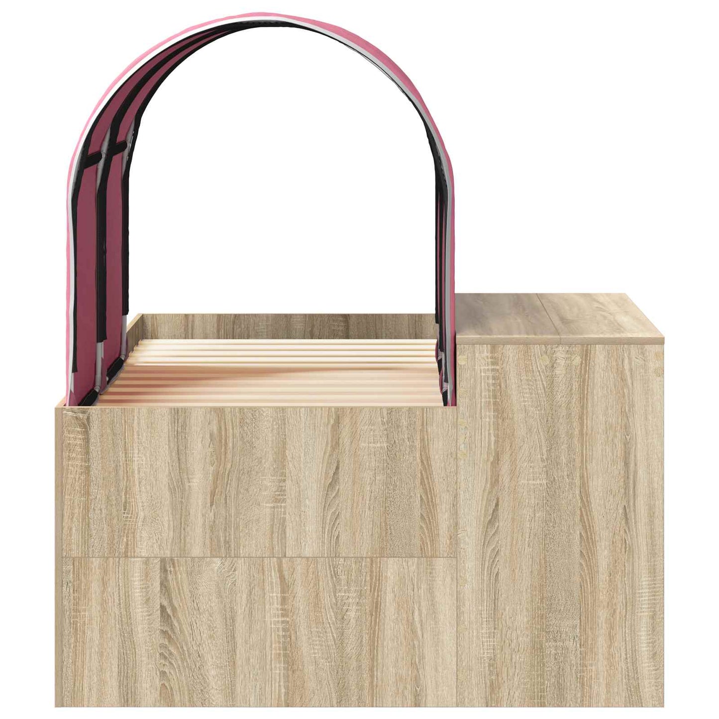 Bed with Tunnel 3 pcs Artisian Oak and Pink Engineered Wood