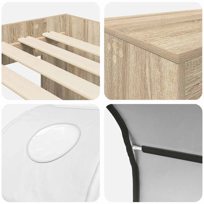 Bed with Tunnel 3 pcs Artisian Oak and White Engineered Wood