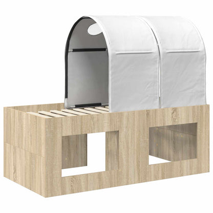 Bed with Tunnel 3 pcs Artisian Oak and White Engineered Wood