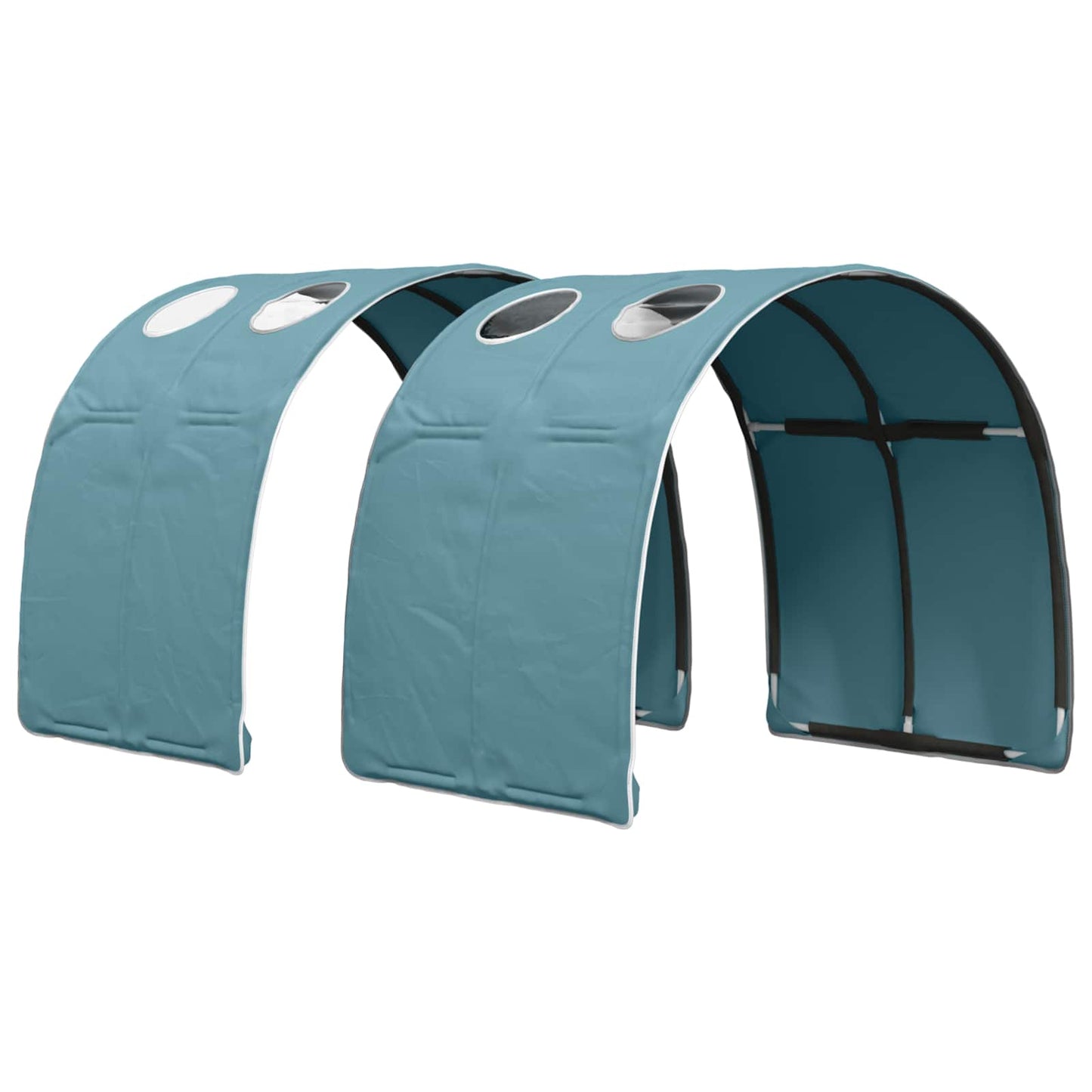 Bed with Tunnel 4 pcs White and Light Blue Engineered Wood