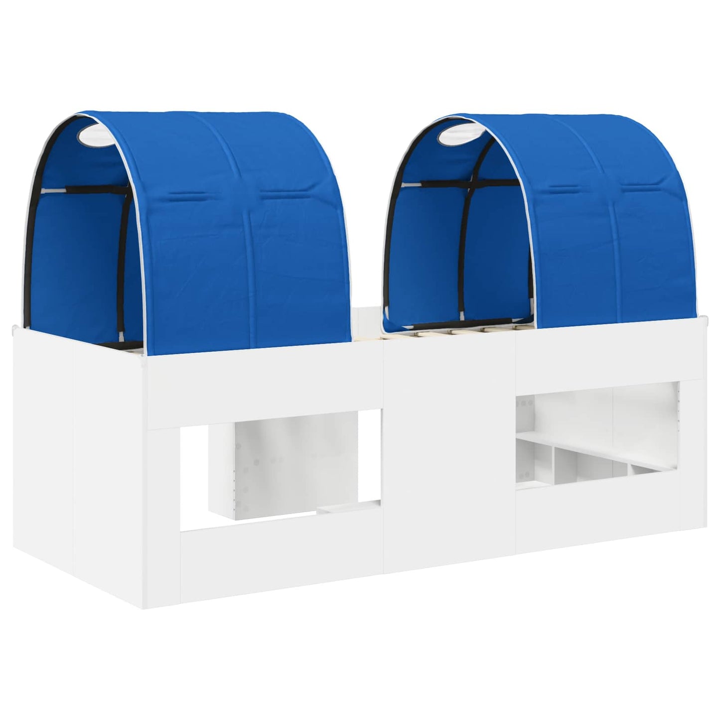 Bed with Tunnel 4 pcs White and Blue Engineered Wood