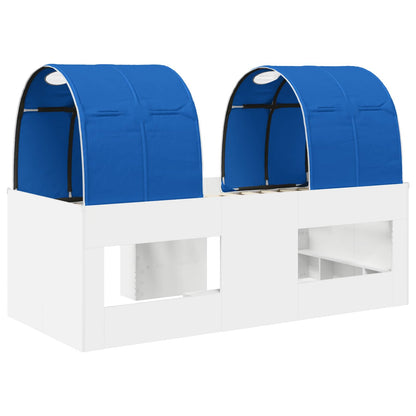 Bed with Tunnel 4 pcs White and Blue Engineered Wood