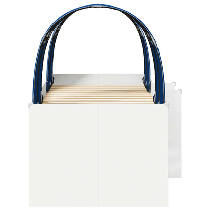 Bed with Tunnel 4 pcs White and Blue Engineered Wood