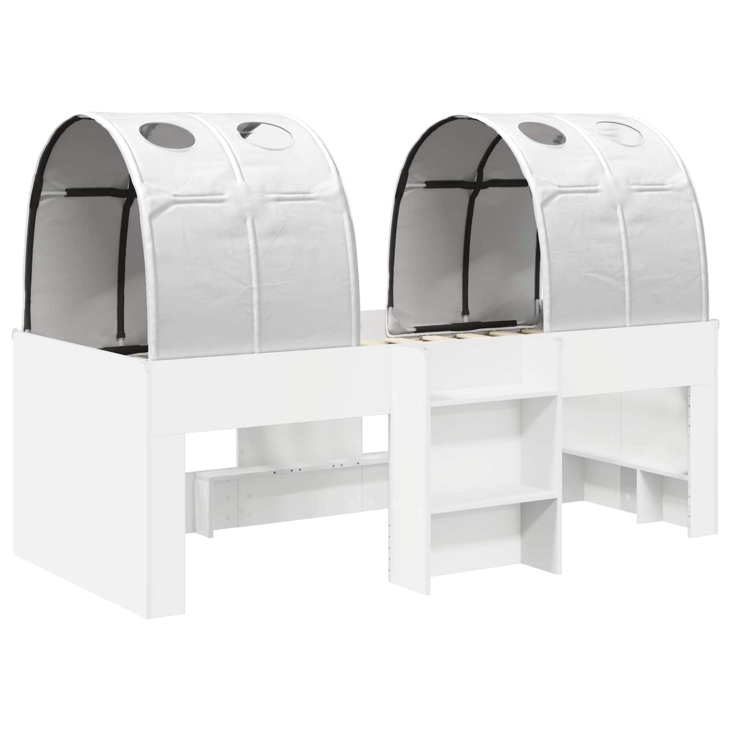 Bed with Tunnel 4 pcs White Engineered Wood