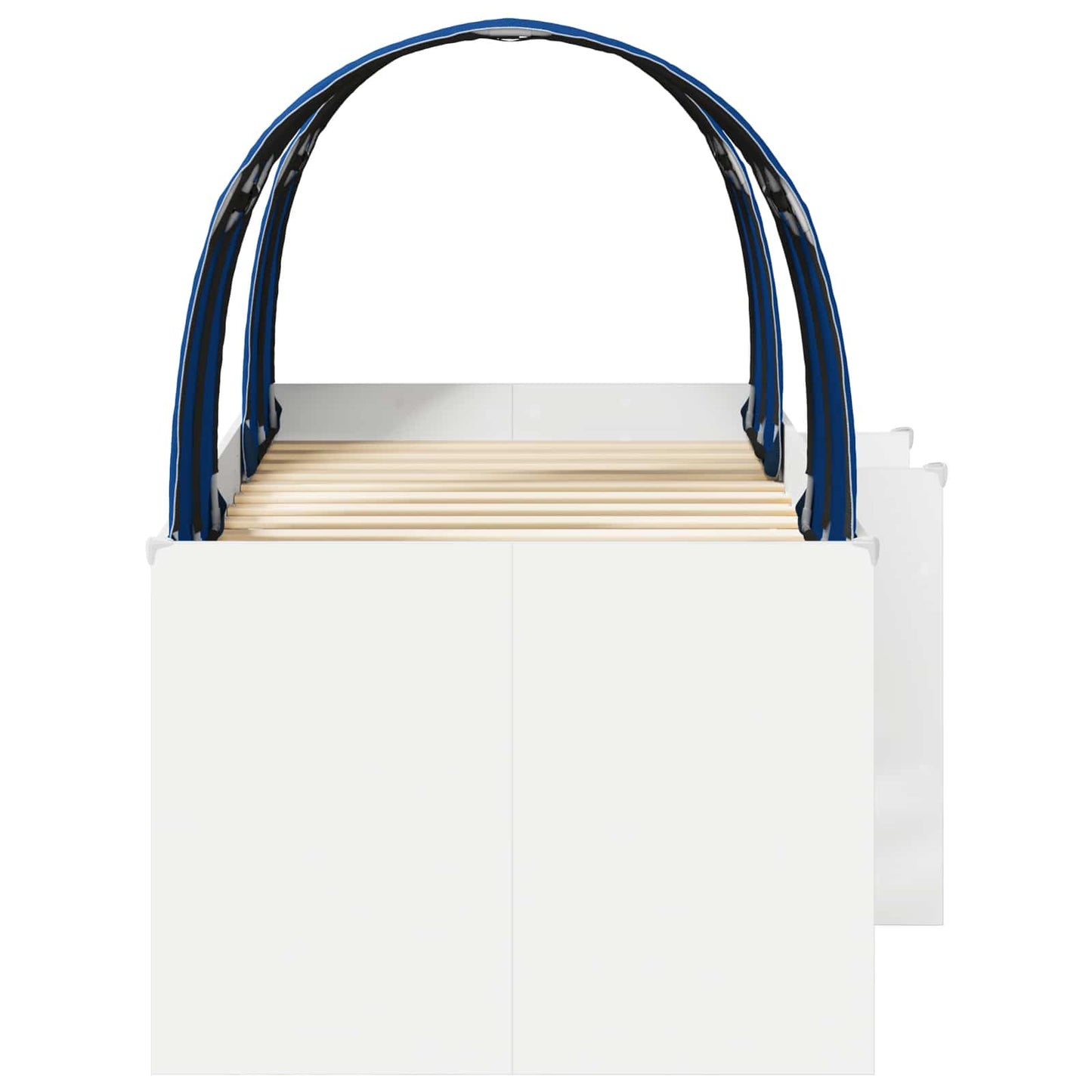 Kids'High Bed Frame with Tunnel White and Blue Engineered Wood