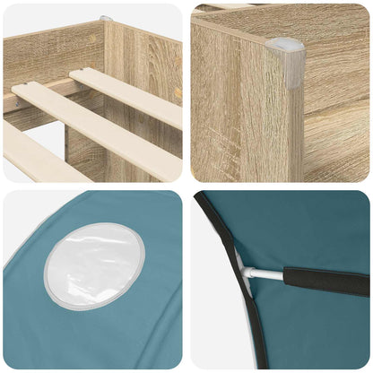 Kids'High Bed Frame with Tunnel 3 pcs Engineered Wood