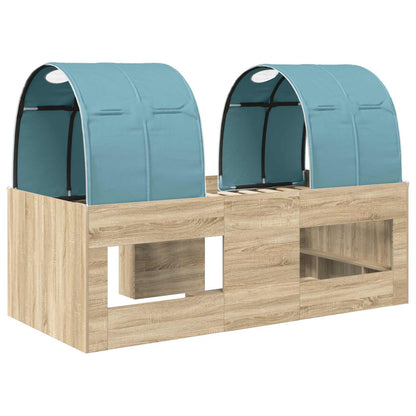 Kids'High Bed Frame with Tunnel 3 pcs Engineered Wood