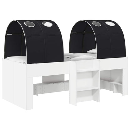 Bed with Tunnel 4 pcs White and Black Engineered Wood