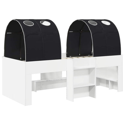 Bed with Tunnel 4 pcs White and Black Engineered Wood