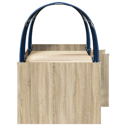 Bed with Tunnel 3 pcs Sonoma Oak and Blue Engineered Wood