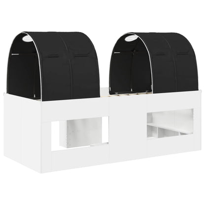 Bed with Tunnel 4 pcs White and Black Engineered Wood
