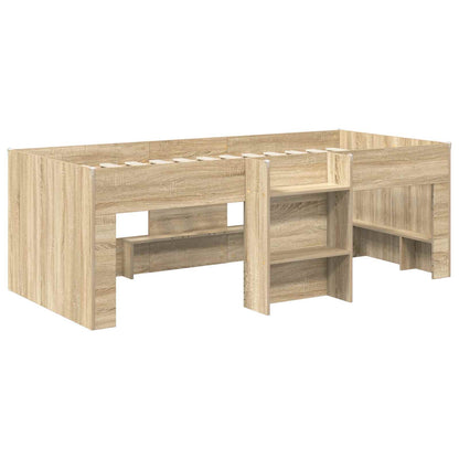 Bed with Tunnel 3 pcs Sonoma Oak and Light Blue Engineered Wood
