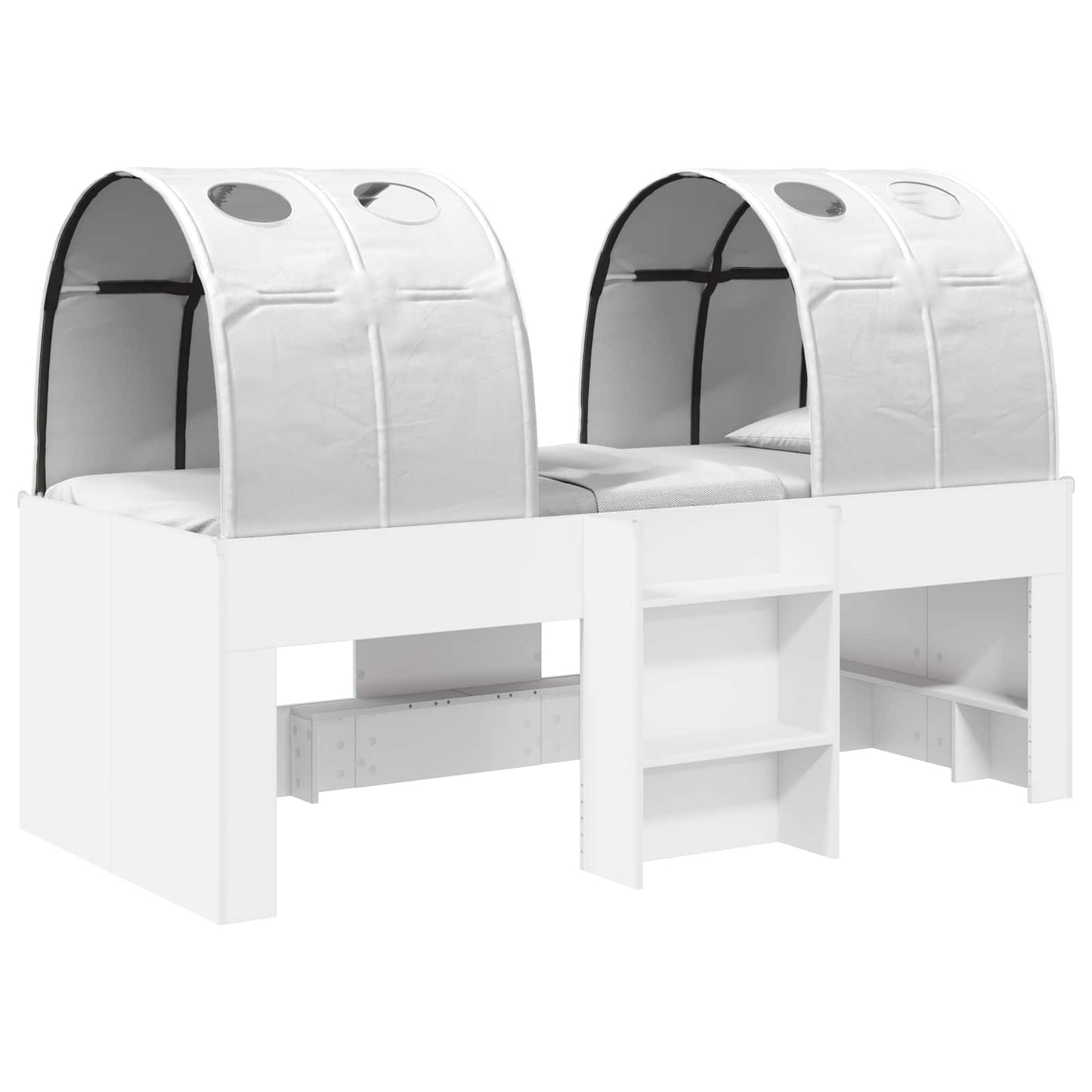 Bed with Tunnel 4 pcs White Engineered Wood