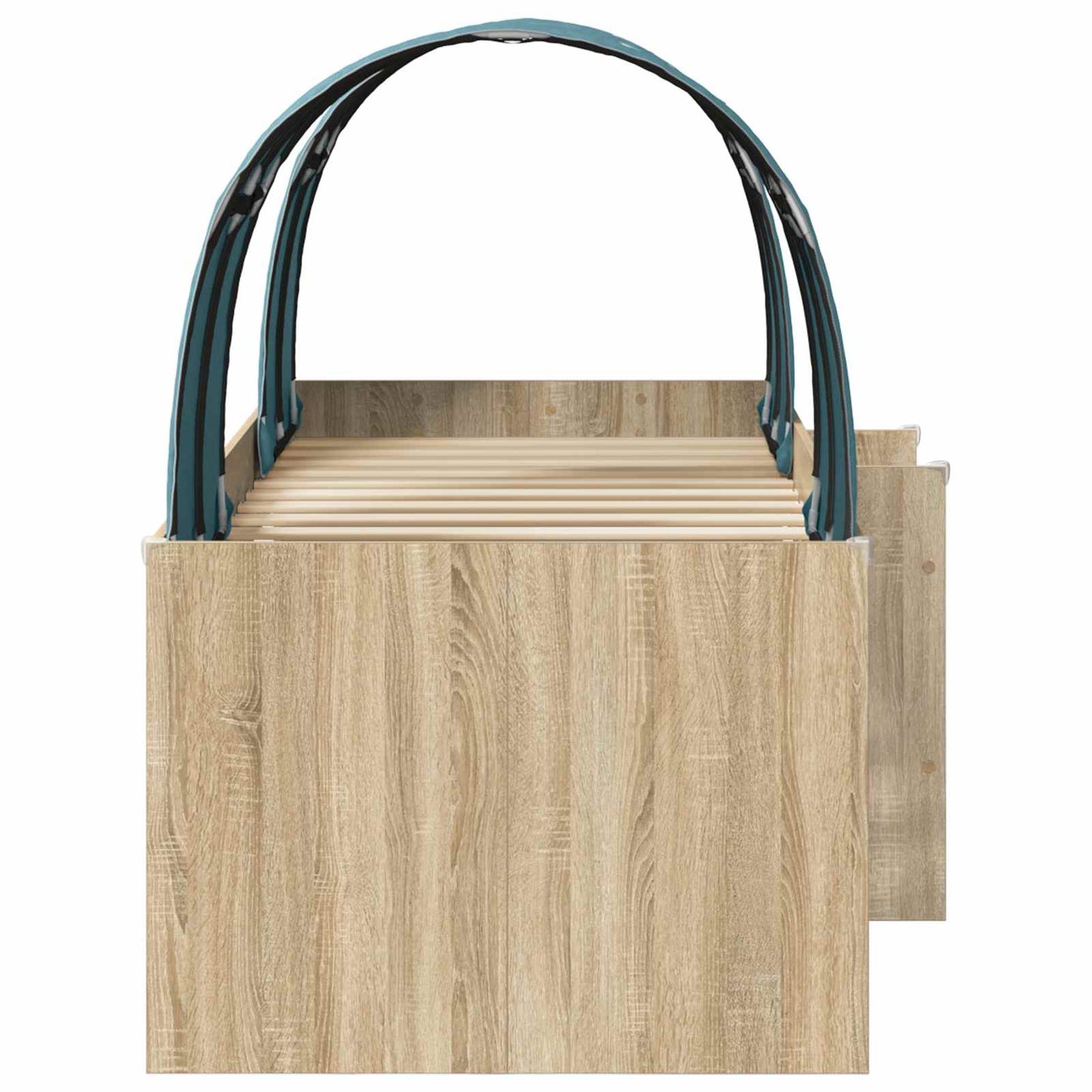 Bed with Tunnel 3 pcs Sonoma and Light Blue Engineered Wood