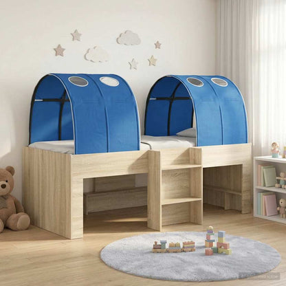 Bed with Tunnel 3 pcs Sonoma and Blue Engineered Wood