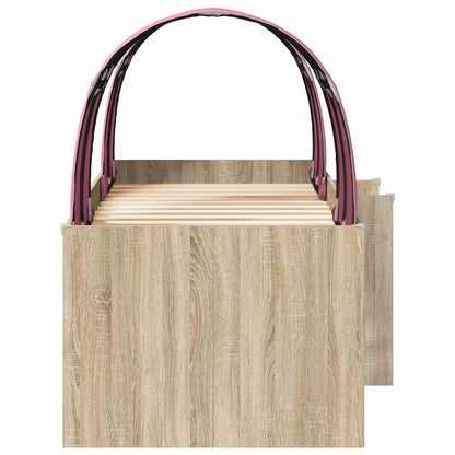 Bed with Tunnel 4 pcs Sonoma and Pink Engineered Wood
