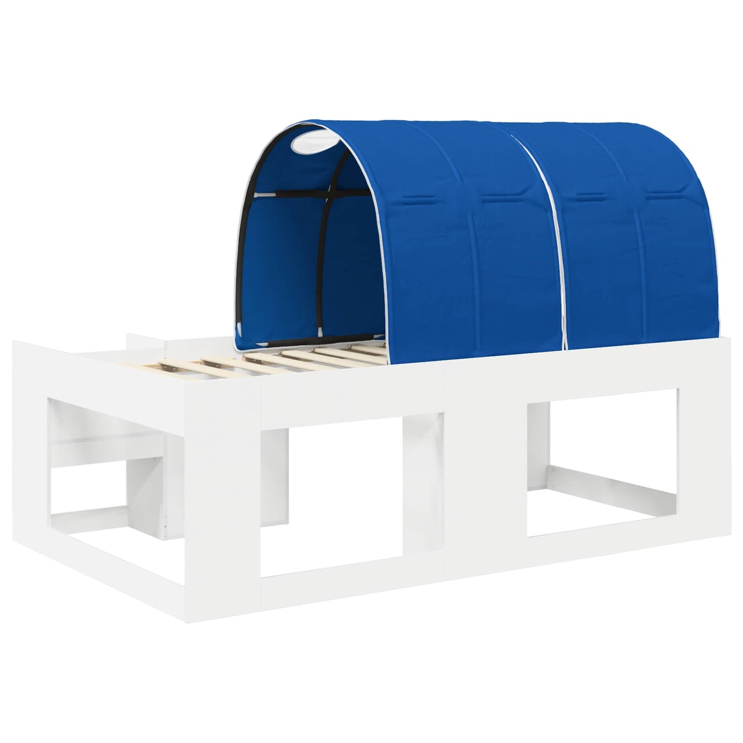 Bed with Tunnel 4 pcs White and Blue Engineered Wood