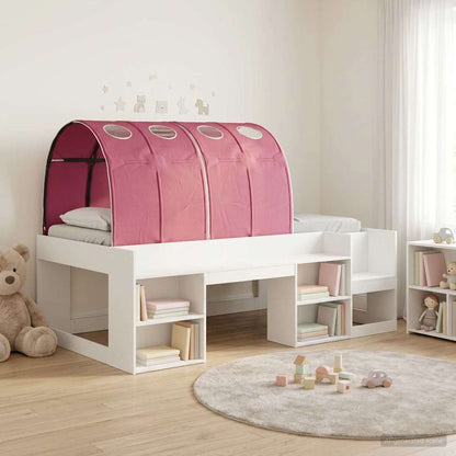 Bed with Tunnel 4 pcs White and Red Engineered Wood