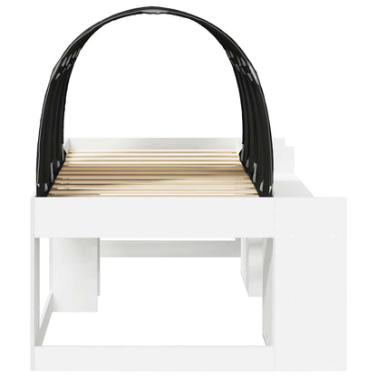 Bed with Tunnel 4 pcs White and Black Engineered Wood