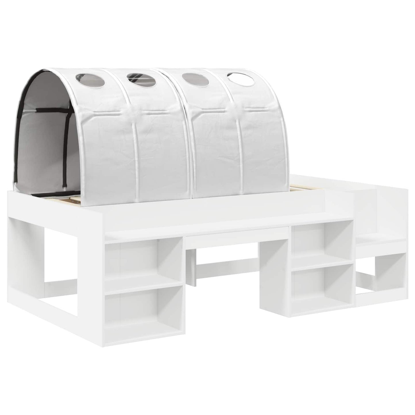 Bed with Tunnel 4 pcs White Engineered Wood