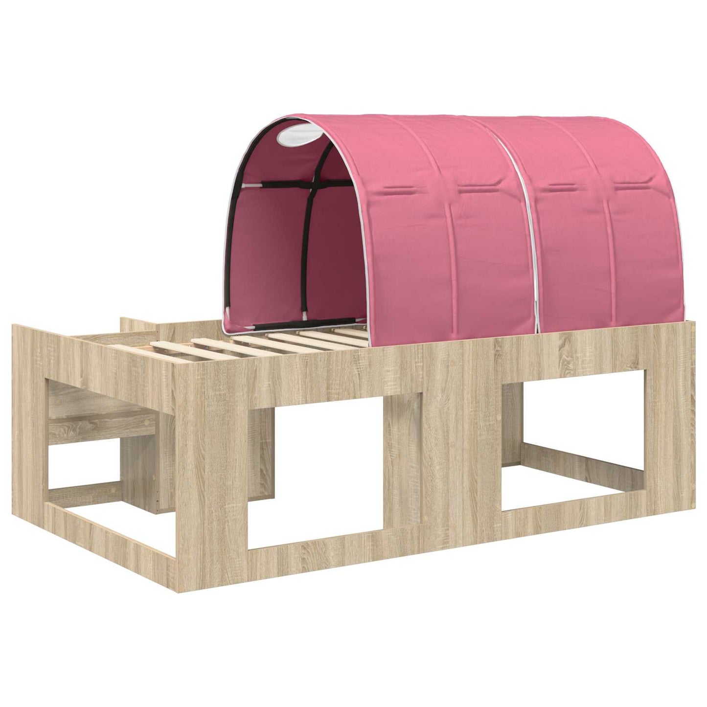 Bed with Tunnel 3 pcs Sonoma and Pink Engineered Wood