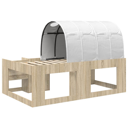 Bed with Tunnel 3 pcs Sonoma and White Engineered Wood