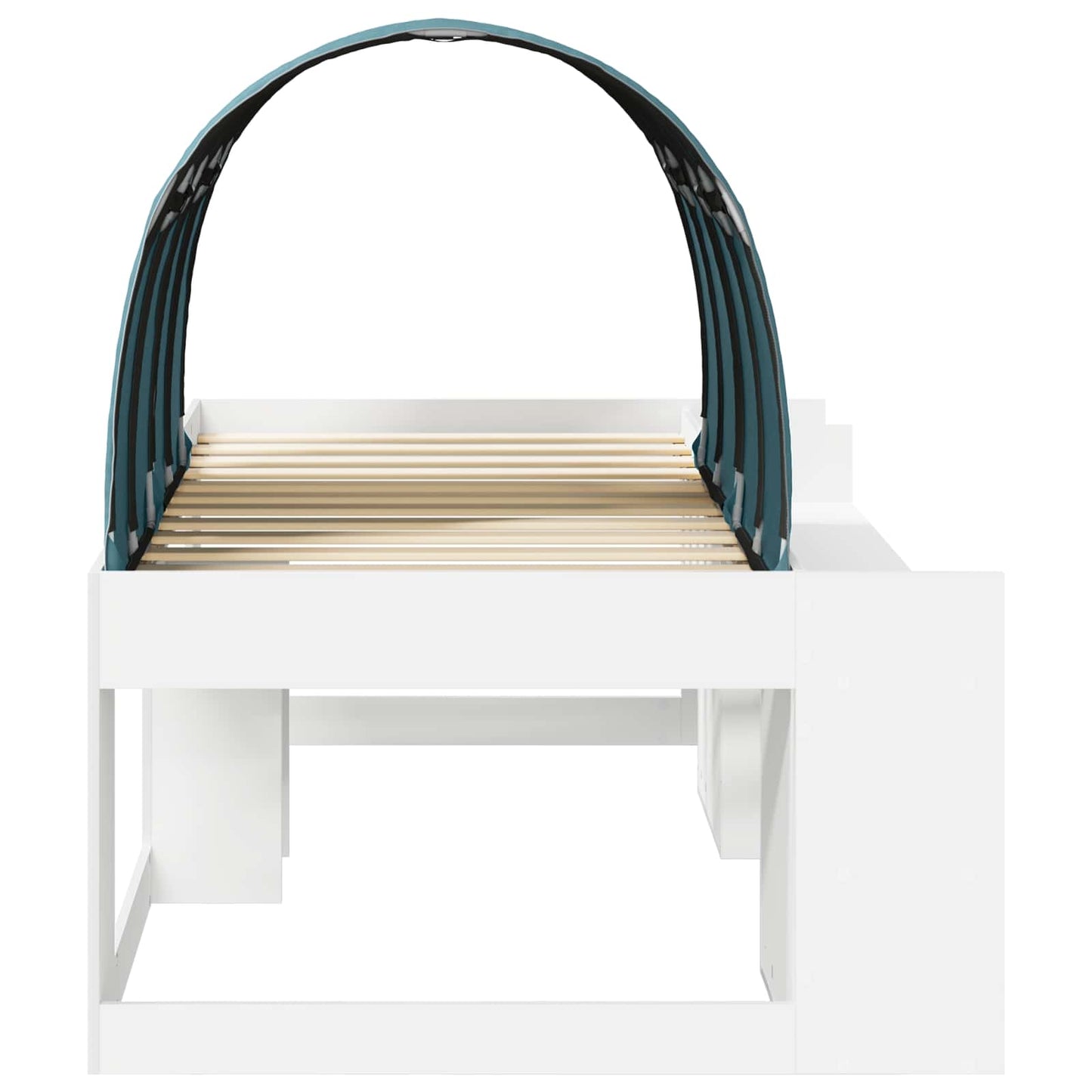 Kids'High Bed Frame with Storage White and Light Blue