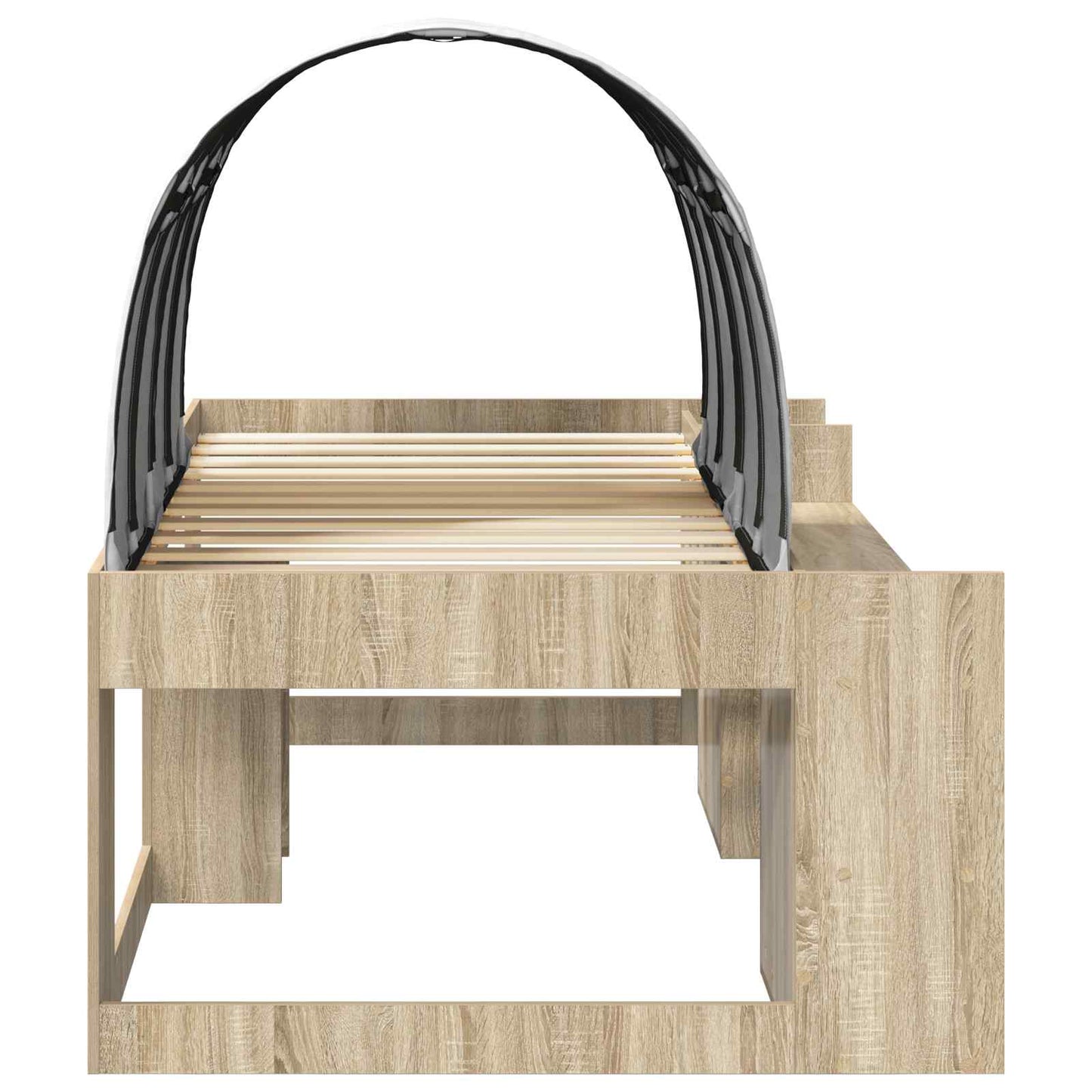 Kids'High Bed Frame with Storage 3 pcs Sonoma Oak and white