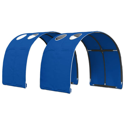 Bed Frame with Tunnel 3 pcs White and Blue Engineered Wood