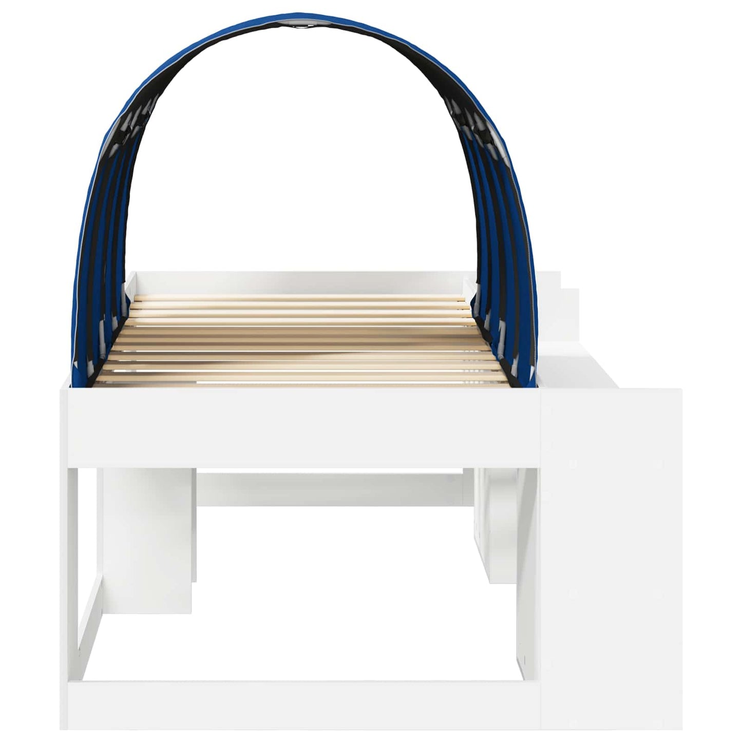 Bed Frame with Tunnel 3 pcs White and Blue Engineered Wood