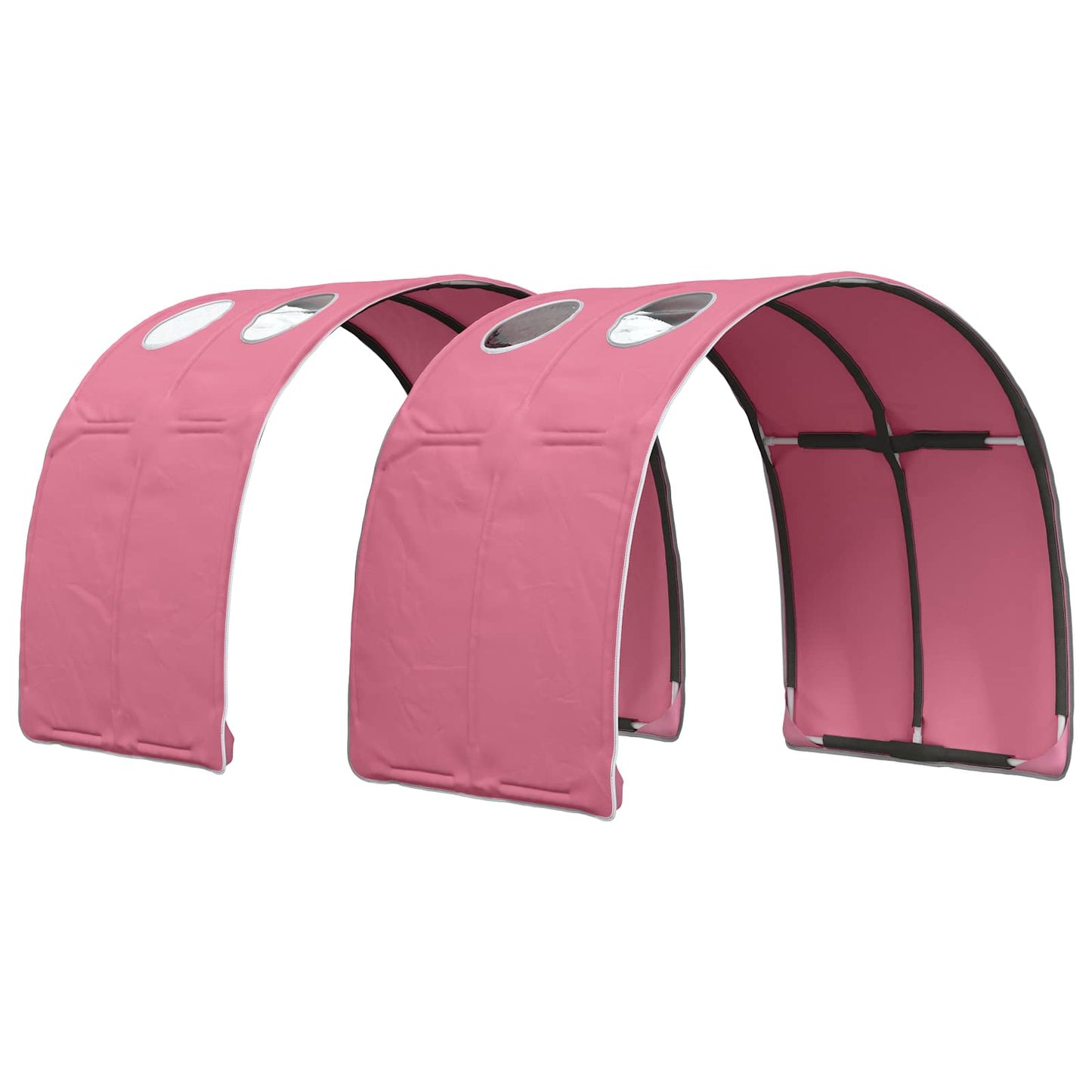 Bed Frame with Tunnel 3 pcs White and Pink Engineered Wood
