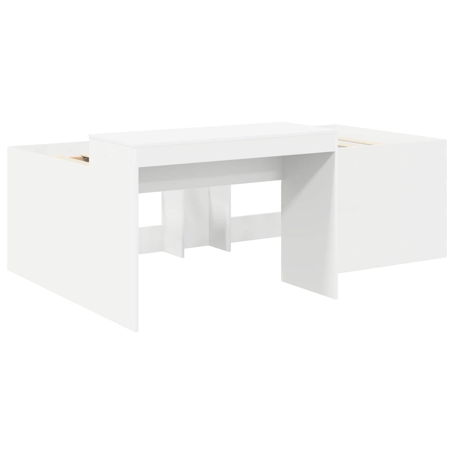 Bed Frame with Tunnel with Shelf 3 pcs White and Light Blue