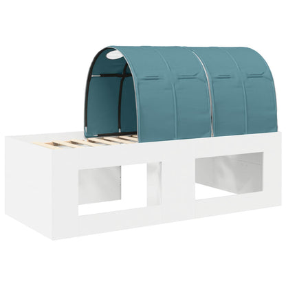 Bed Frame with Tunnel with Shelf 3 pcs White and Light Blue