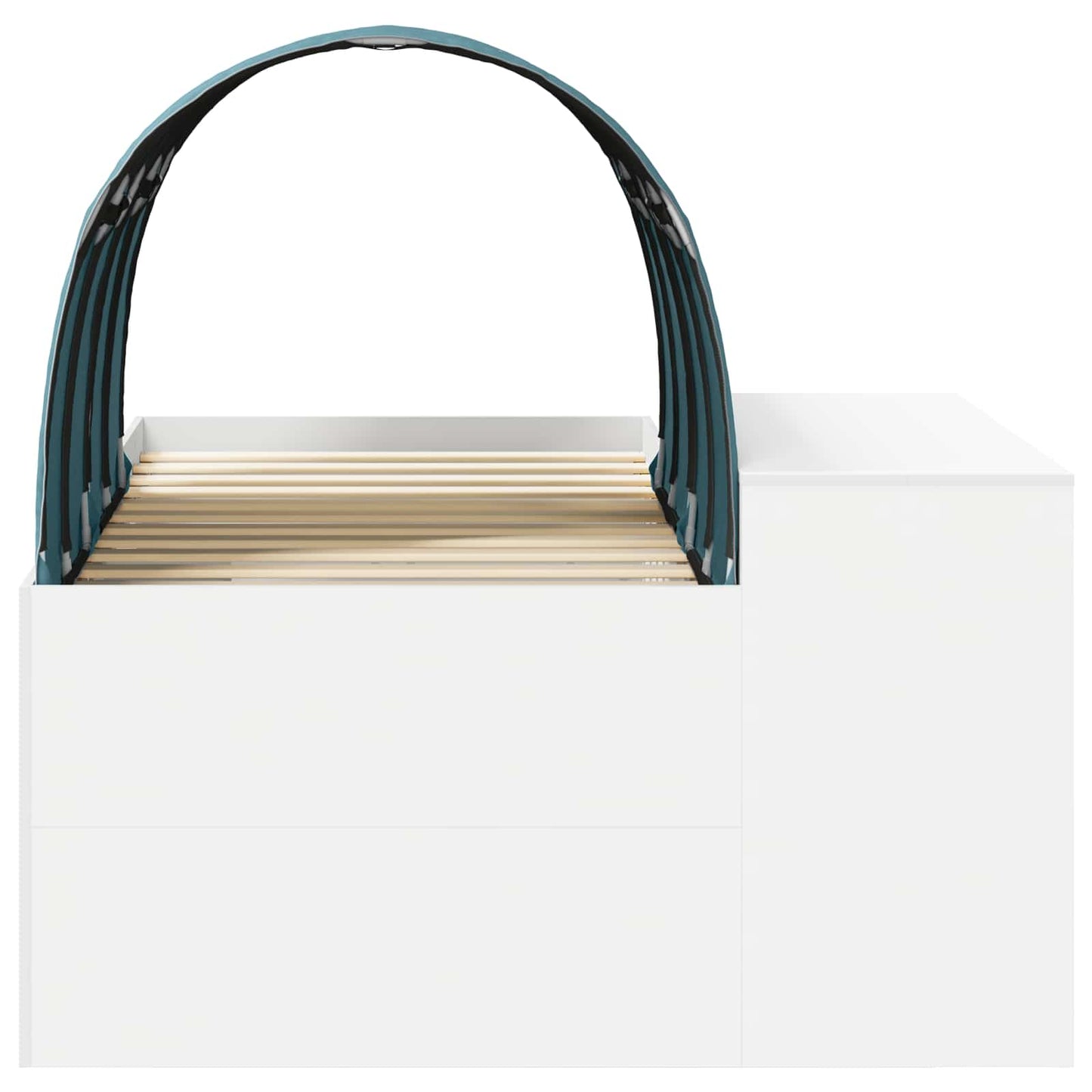 Bed Frame with Tunnel with Shelf 3 pcs White and Light Blue