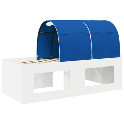 Bed Frame with Tunnel 3 pcs White and Blue Engineered Wood