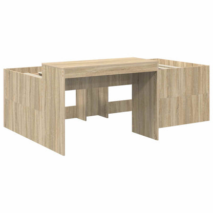 Bed Frame with Tunnel 3 pcs Sonoma Oak and Blue Engineered Wood