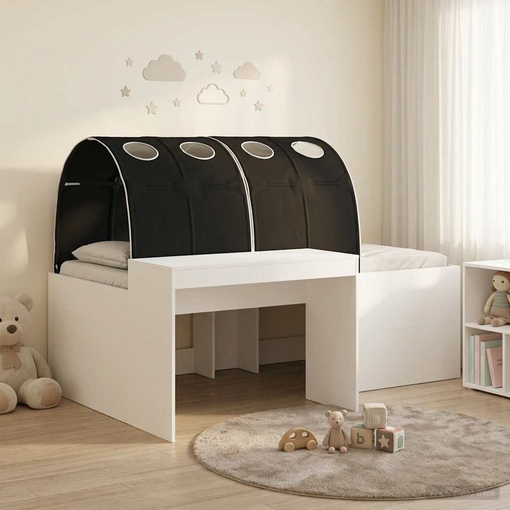 Bed with Tunnel 4 pcs Artisian Oak and Black Engineered Wood