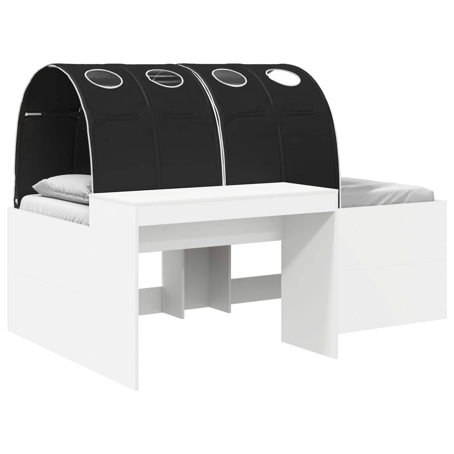 Bed with Tunnel 4 pcs Artisian Oak and Black Engineered Wood