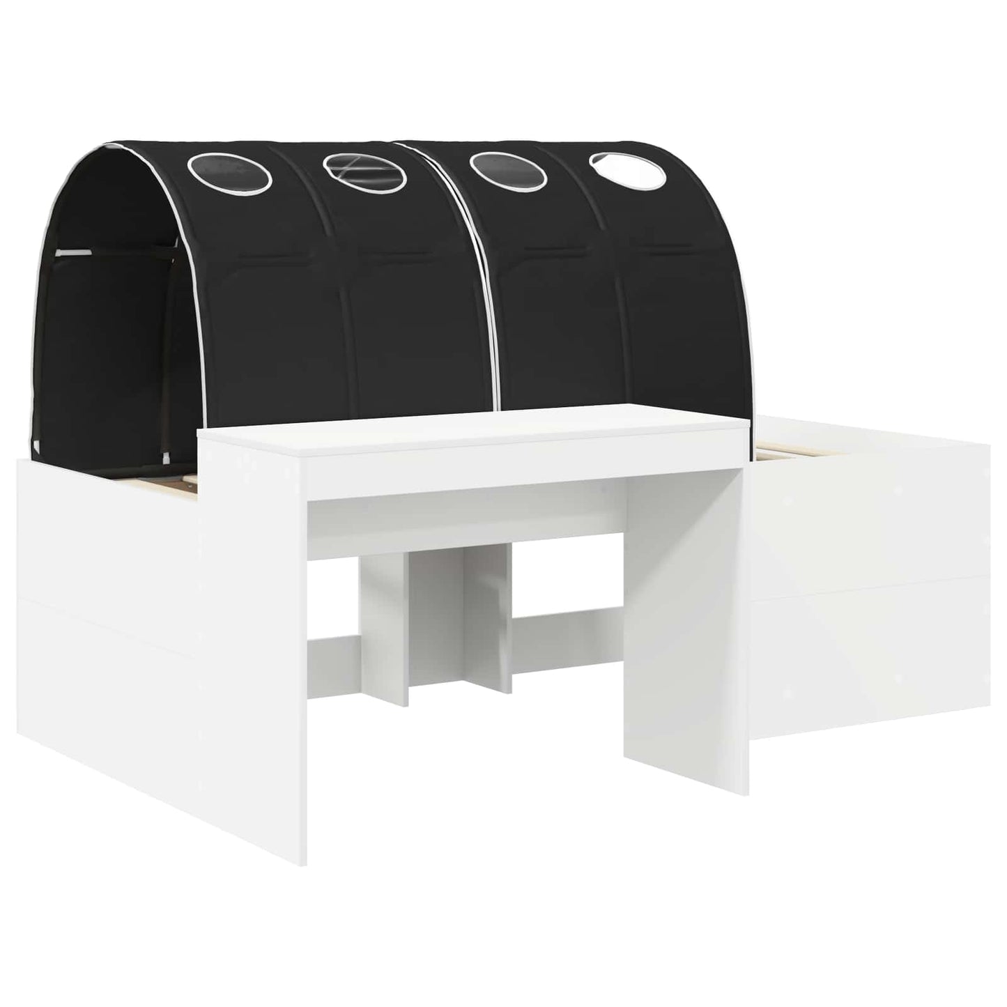 Bed with Tunnel 4 pcs Artisian Oak and Black Engineered Wood