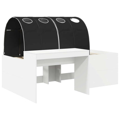 Bed with Tunnel 4 pcs Artisian Oak and Black Engineered Wood