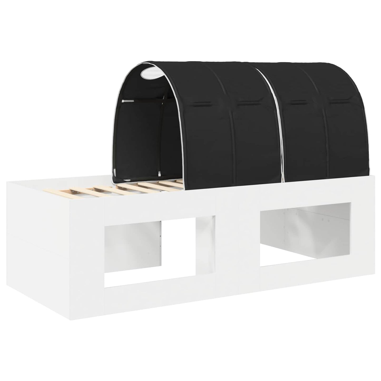 Bed with Tunnel 4 pcs Artisian Oak and Black Engineered Wood