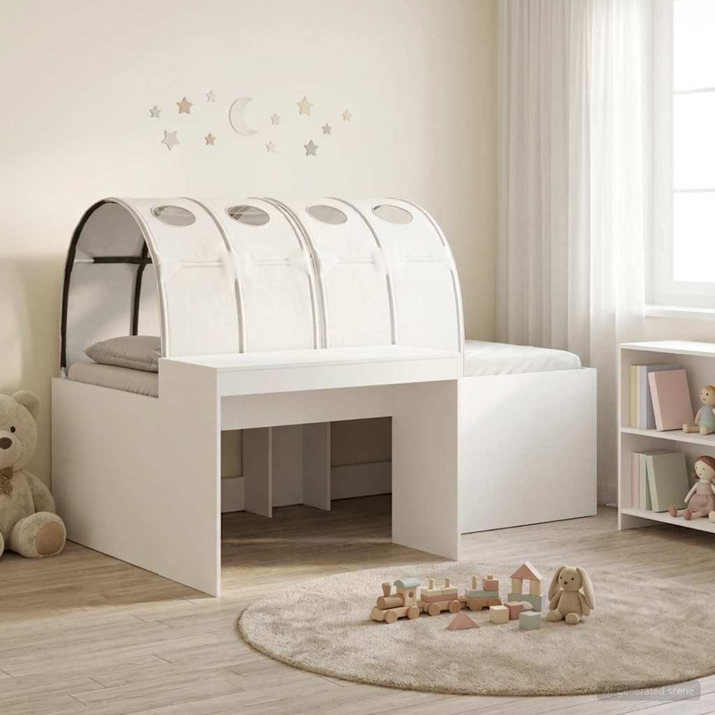 Bed with Tunnel 4 pcs Artisian Oak and White Engineered Wood