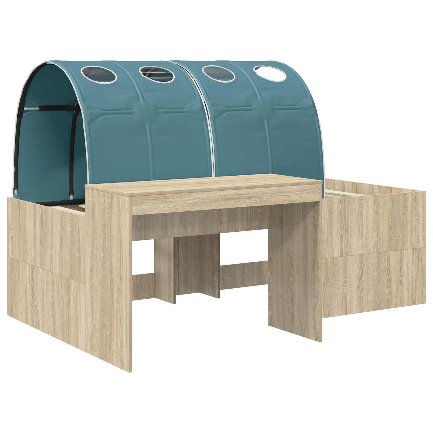 Bed with Tunnel 3 pcs Artisian Oak and Light Blue