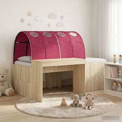 Bed with Tunnel 3 pcs Artisian Oak and Red Engineered Wood