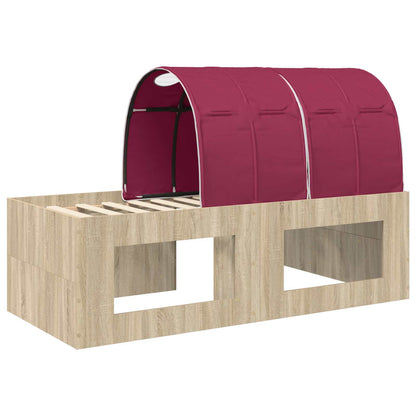 Bed with Tunnel 3 pcs Artisian Oak and Red Engineered Wood