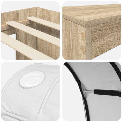 Bed with Tunnel 3 pcs Artisian Oak and White Engineered Wood