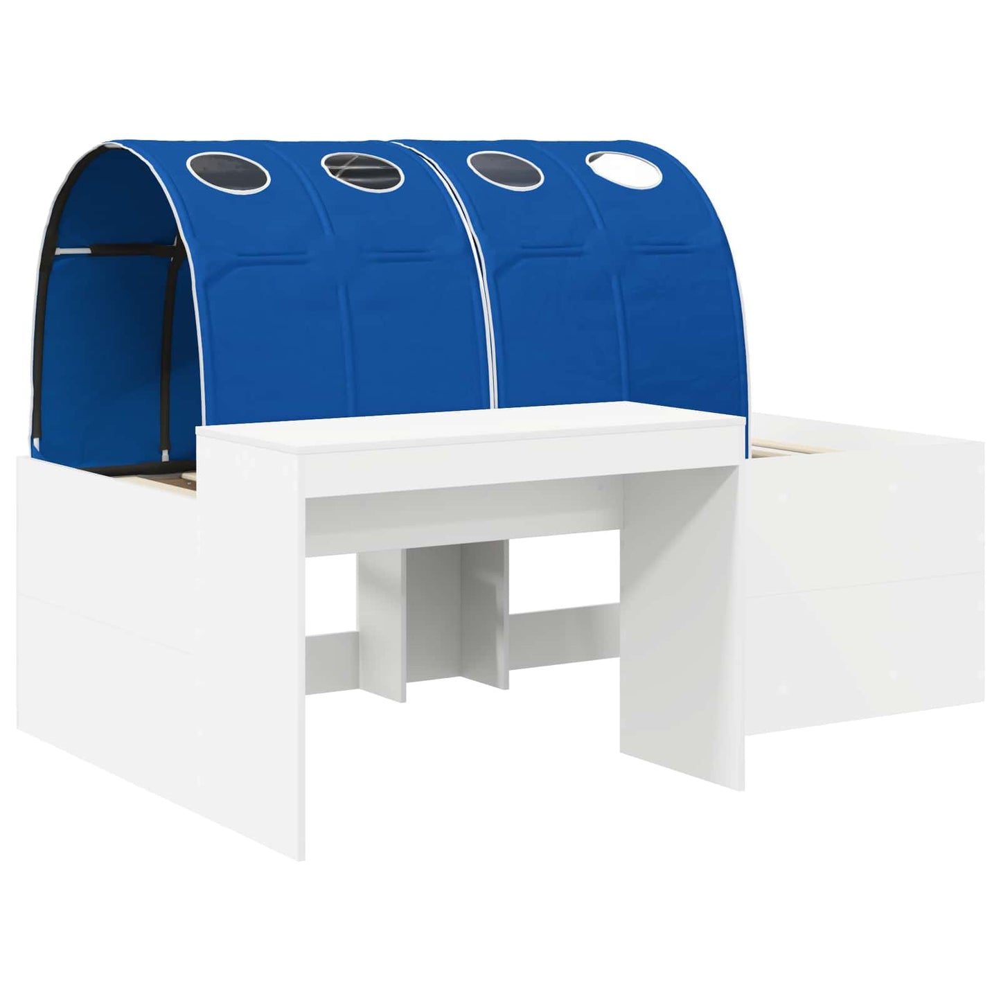 Bed with Tunnel 4 pcs White and Blue Engineered Wood